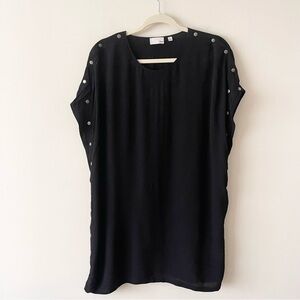 Aritzia Wilfred Free Aamito Black Button-Detail Women's Mini Dress size S